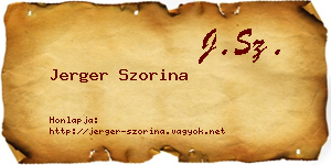 Jerger Szorina névjegykártya